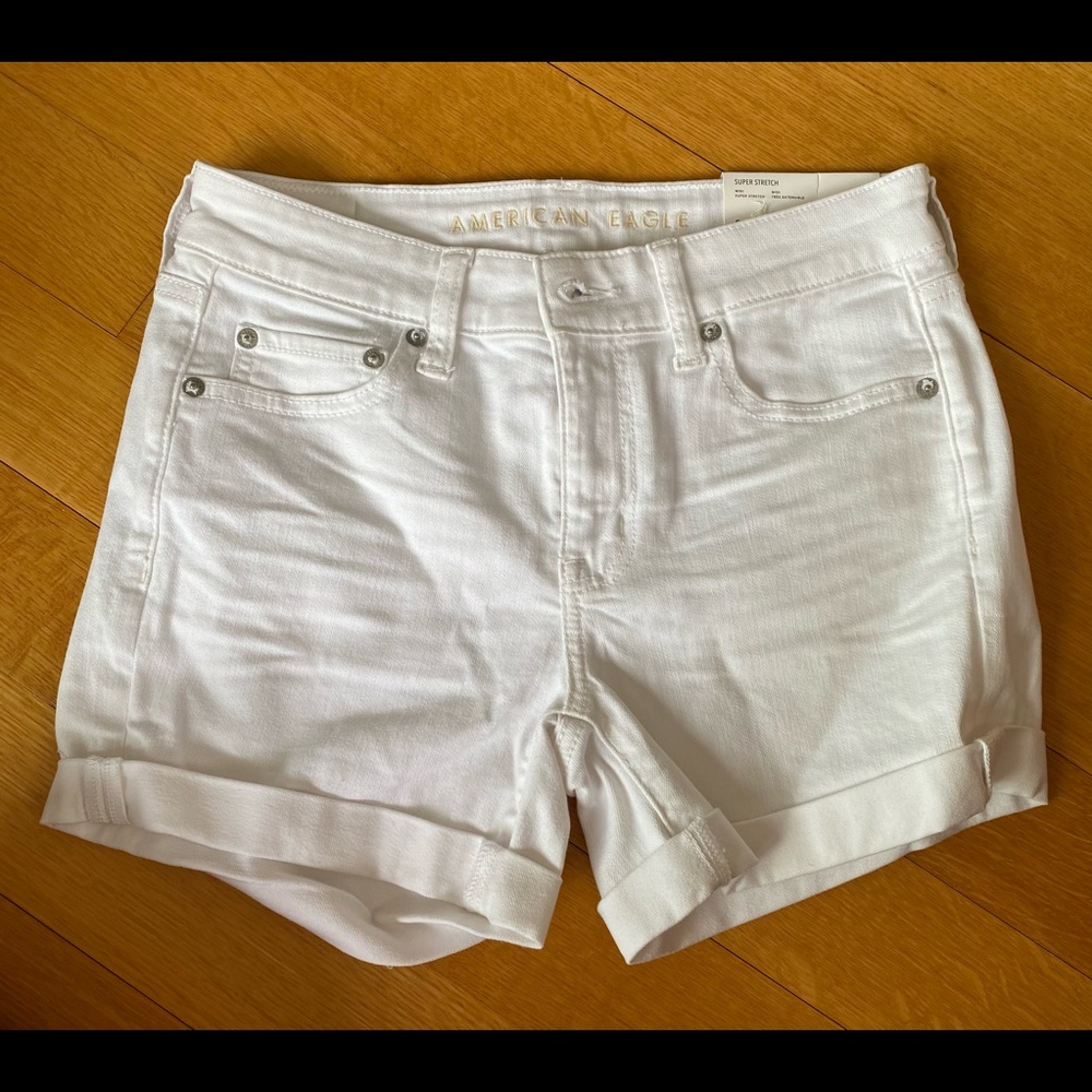 AE White Jean Shorts